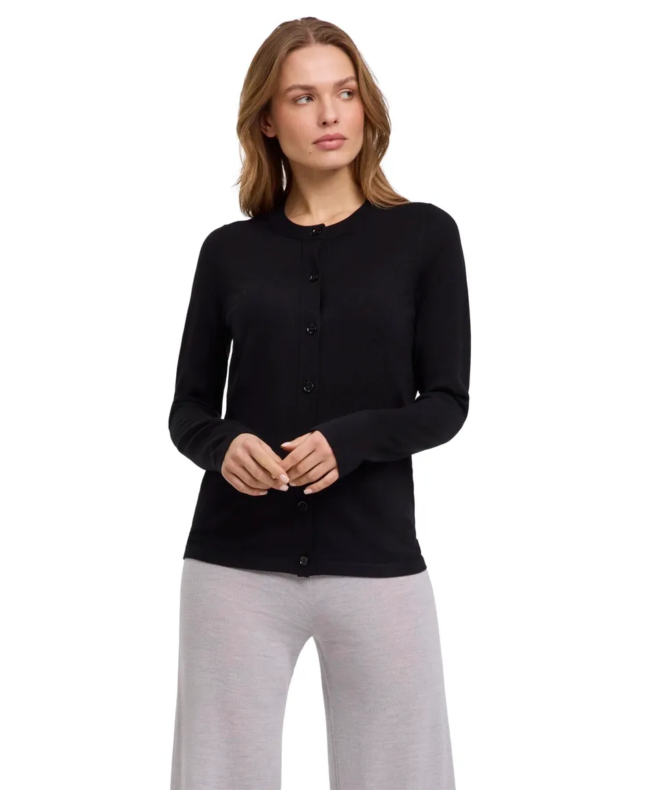 falke-cotton-touch-strickjacke-cardigan-schwarz-merino image 1