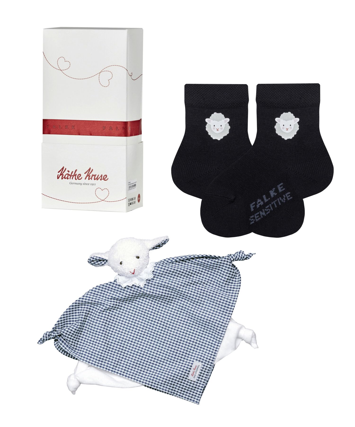falke-erstling-cuddle-sheep-babysocken-geschenkset-mit-tuch image 1