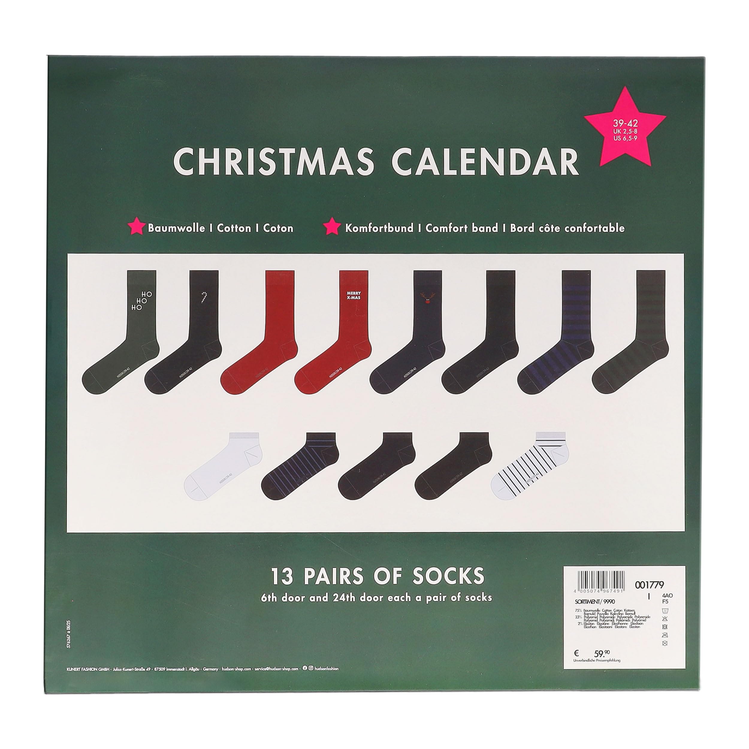 hudson-only-christmas-calendar-adventskalender-socken-39-42-13-paar image 4
