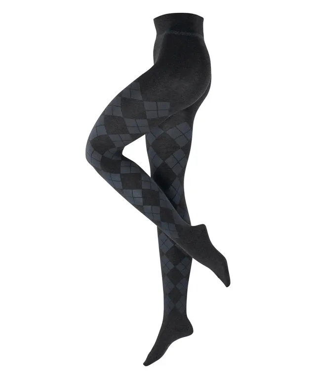 burlington-elegant-essence-strumpfhose-baumwolle-schwarz-argyle image 1