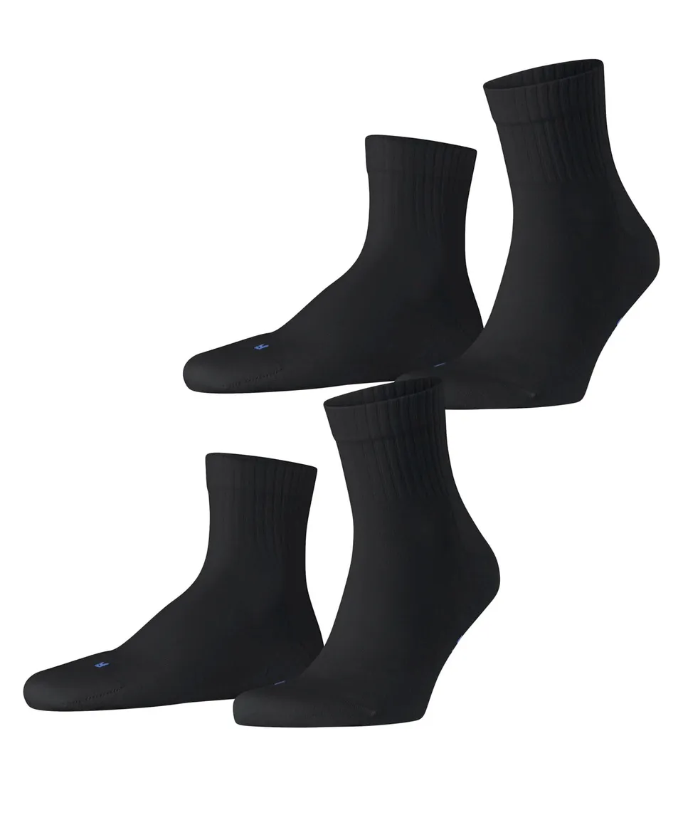 falke-ru4-run-2-pack-sportsocken-baumwolle-wei-schwarz image 1