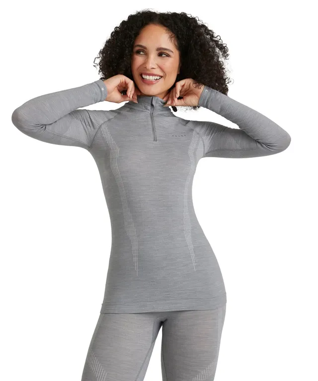 falke-wool-tech-funktionsshirt-damen-schwarz-langarm-zip image 1