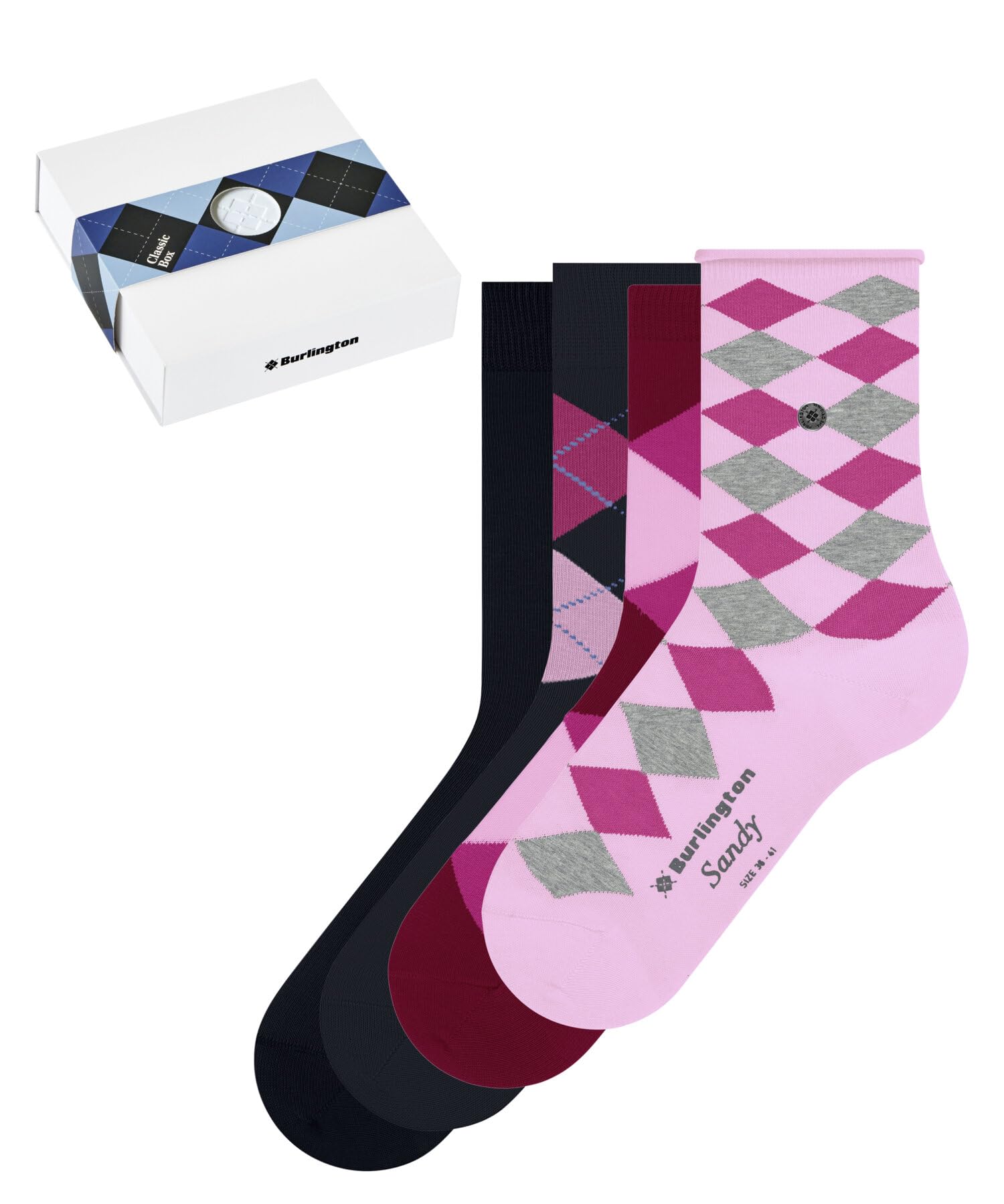 burlington-classic-box-damen-socken-grau-4-paar-bio-baumwolle image 8