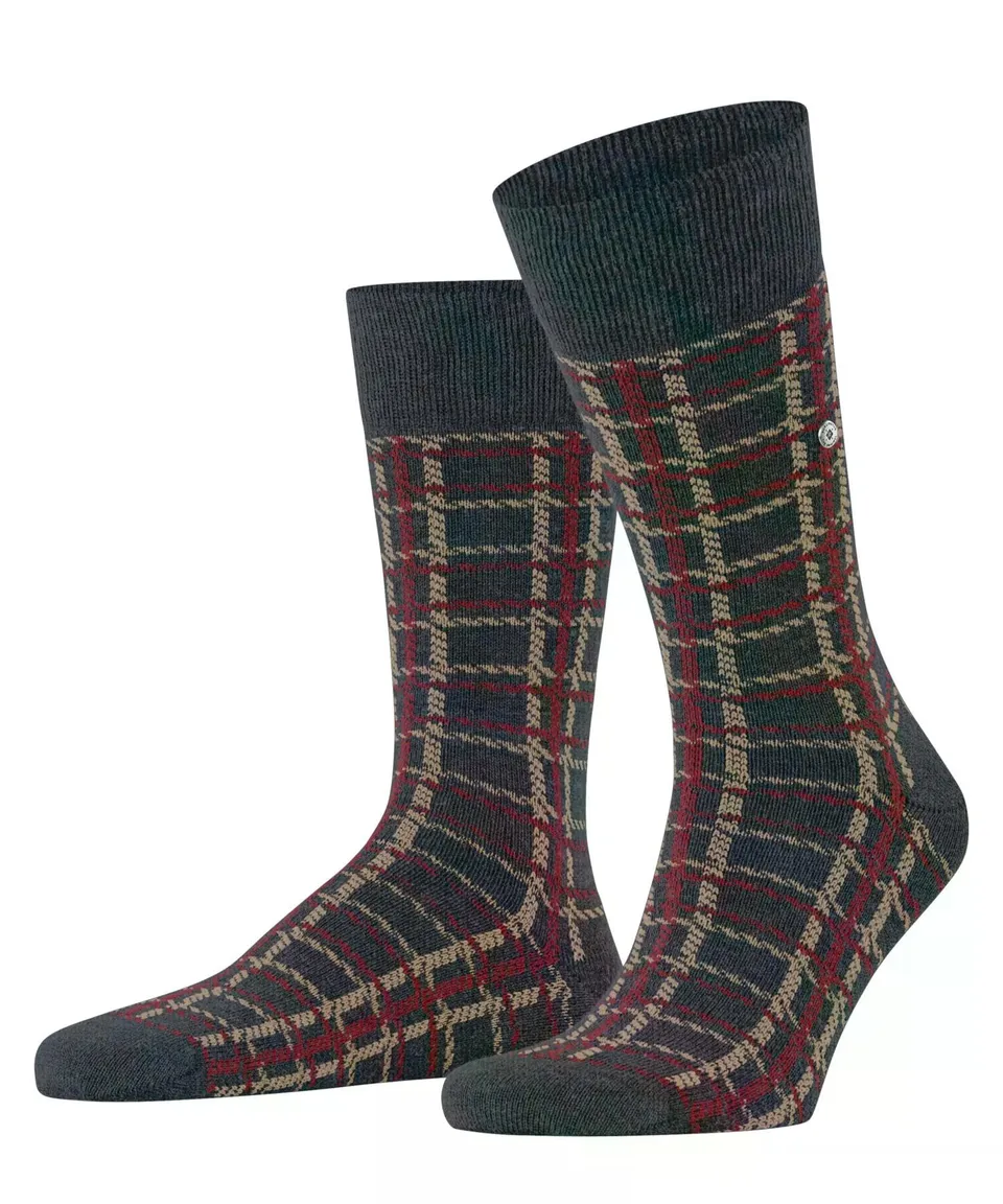 burlington-grid-socken-kaschmir-blau-navy-melange-einfarbig image 1