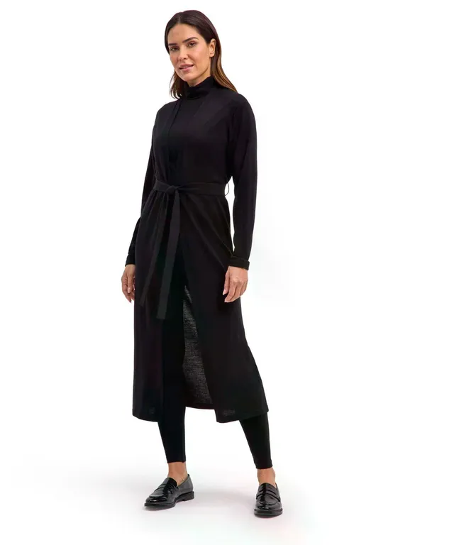 falke-favorites-x-fine-long-strickjacke-schwarz-merinowolle image 1