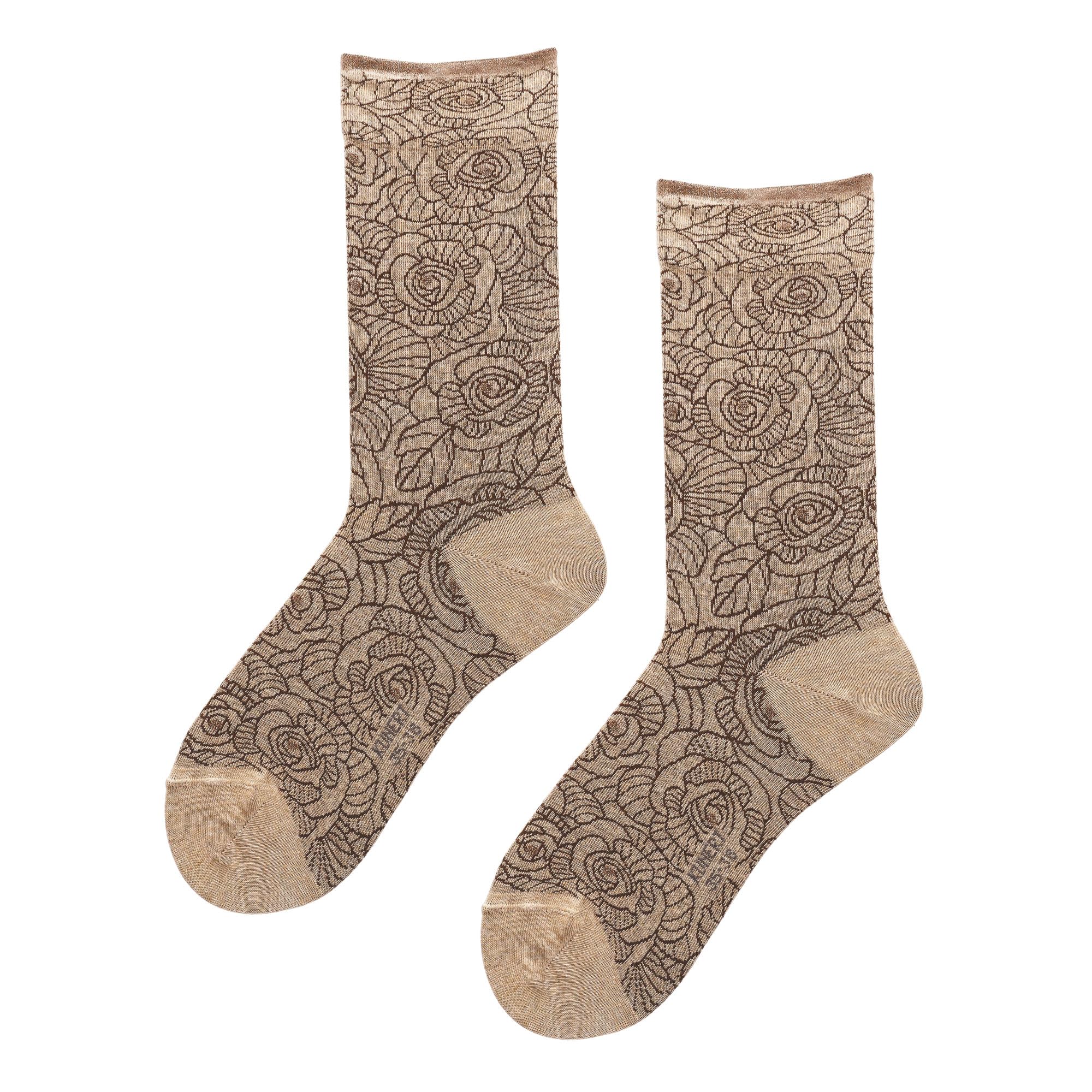 kunert-raffinesse-fantastic-rose-socken-grand-wine-blumenmuster image 3