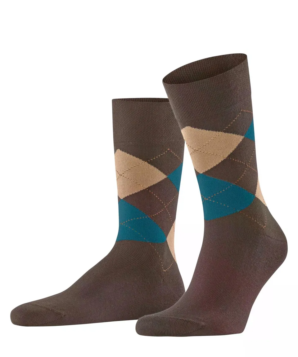 falke-sensitive-argyle-socken-43-46-braun-baumwolle image 1