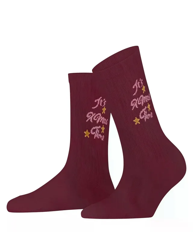 burlington-x-mas-rib-damensocken-baumwolle-rot-wine-8010 image 1