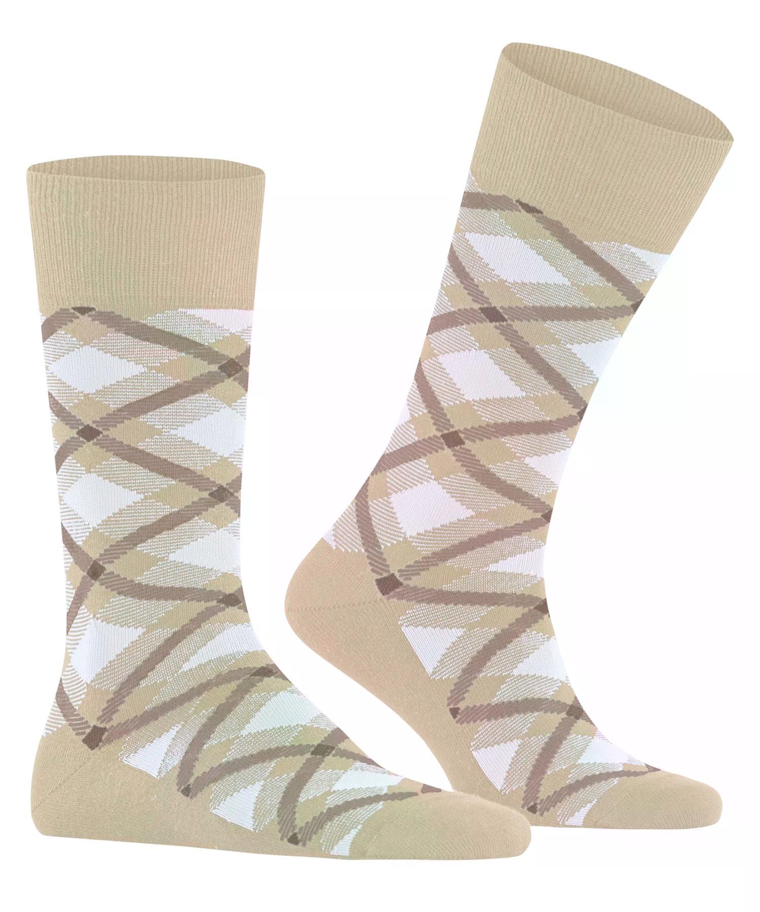 burlington-tartan-socken-beige-cream-baumwolle-karo image 4