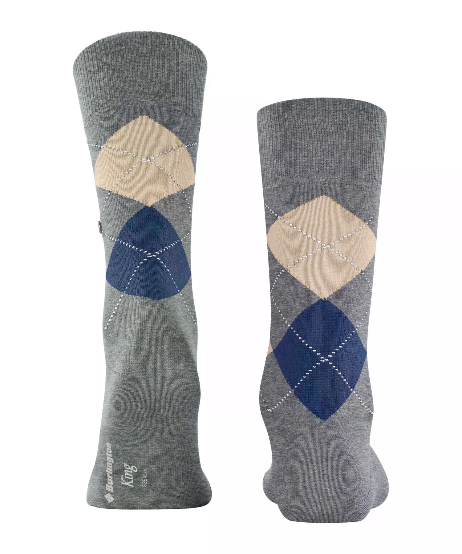 burlington-king-m-so-socken-baumwolle-grau-46-50-argyle image 2