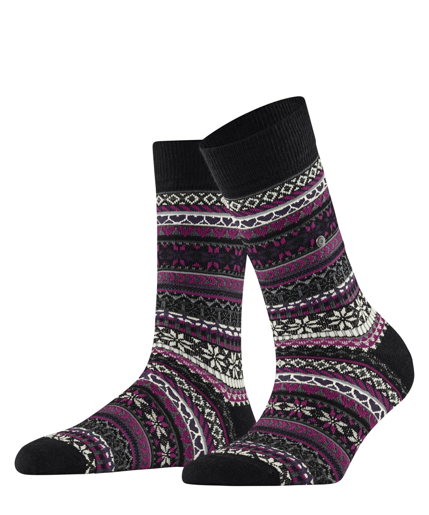 burlington-fair-isle-delight-damen-socken-schwarz-wollstr-mpfe image 1