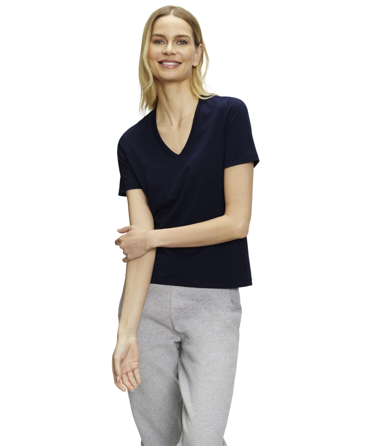 falke-true-motion-basic-v-neck-t-shirt-damen-schwarz-baumwolle image 5