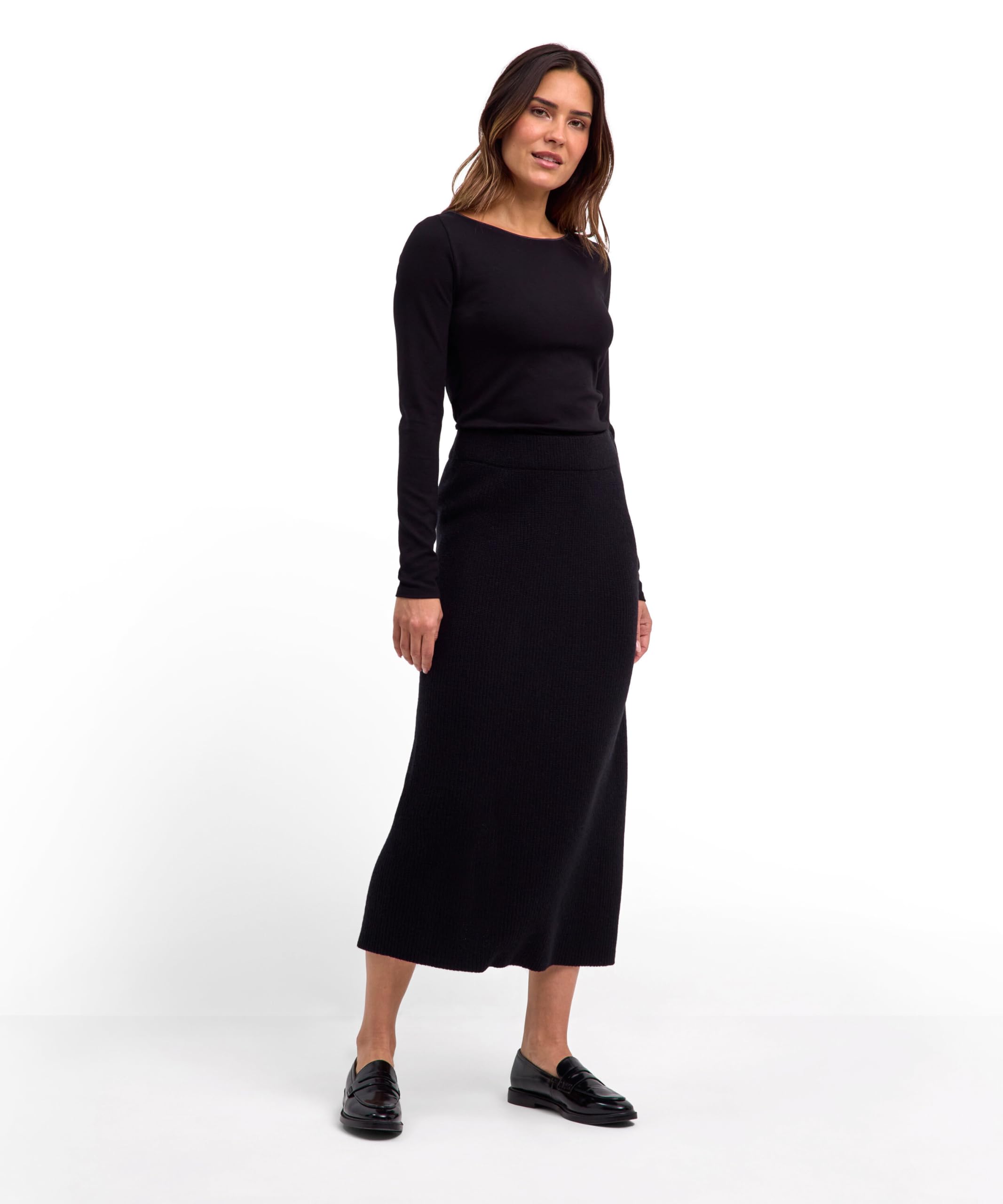 falke-selection-ribbed-midi-rock-schwarz-lammwolle image 4