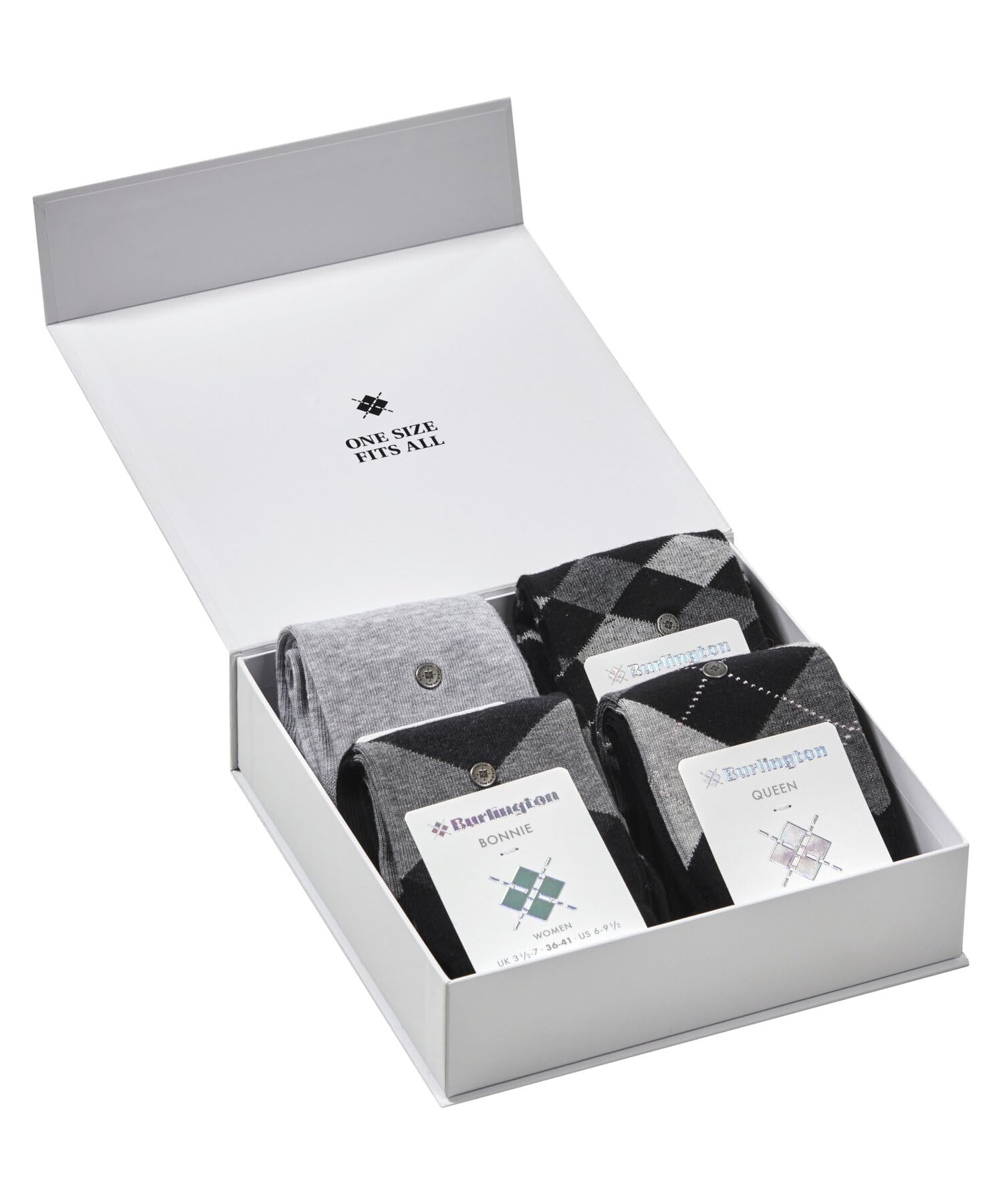 burlington-classic-box-damen-socken-grau-4-paar-bio-baumwolle image 2