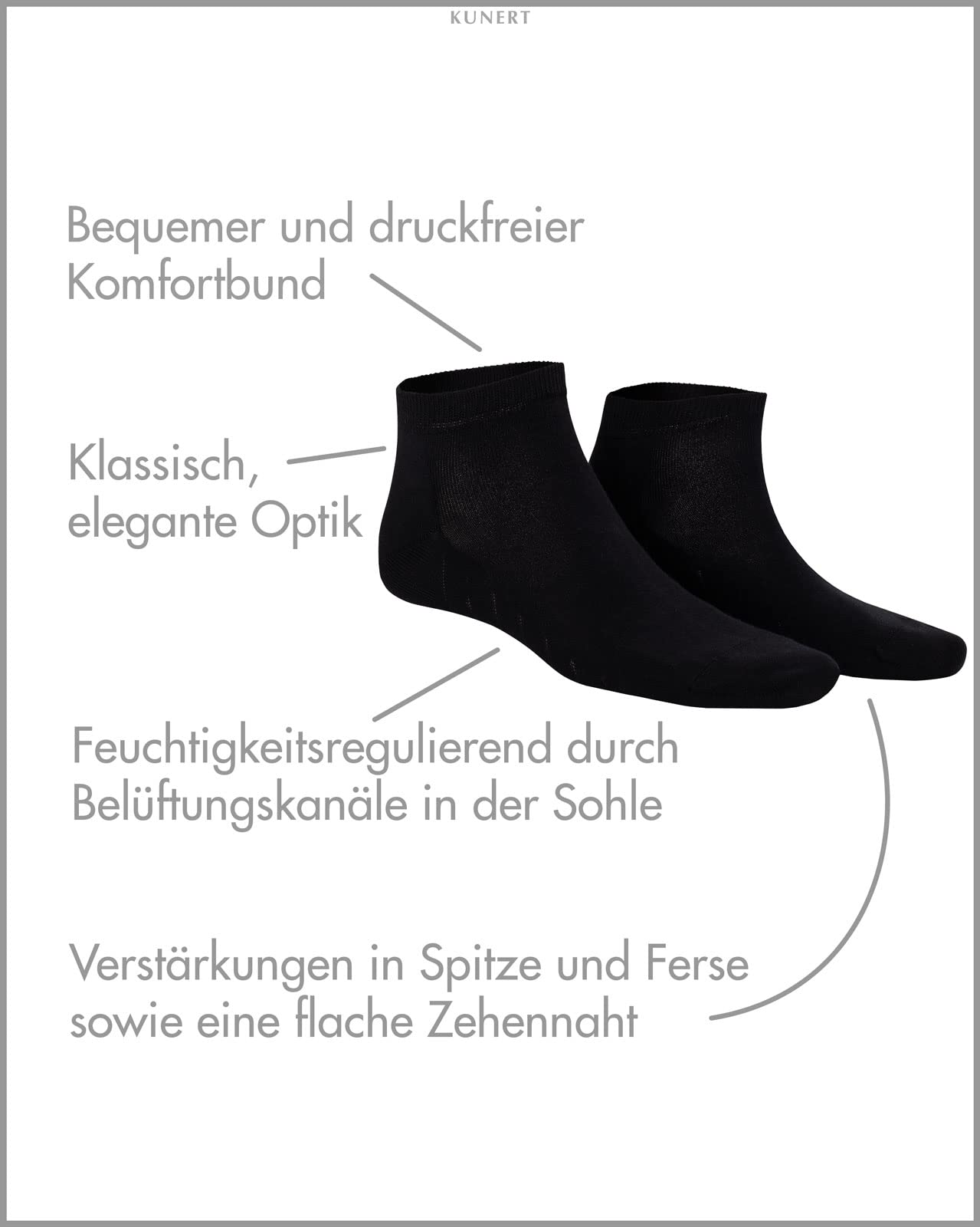 kunert-fresh-up-sneaker-socken-herren-schwarz-39-42-feuchtigkeitsregulierend image 2