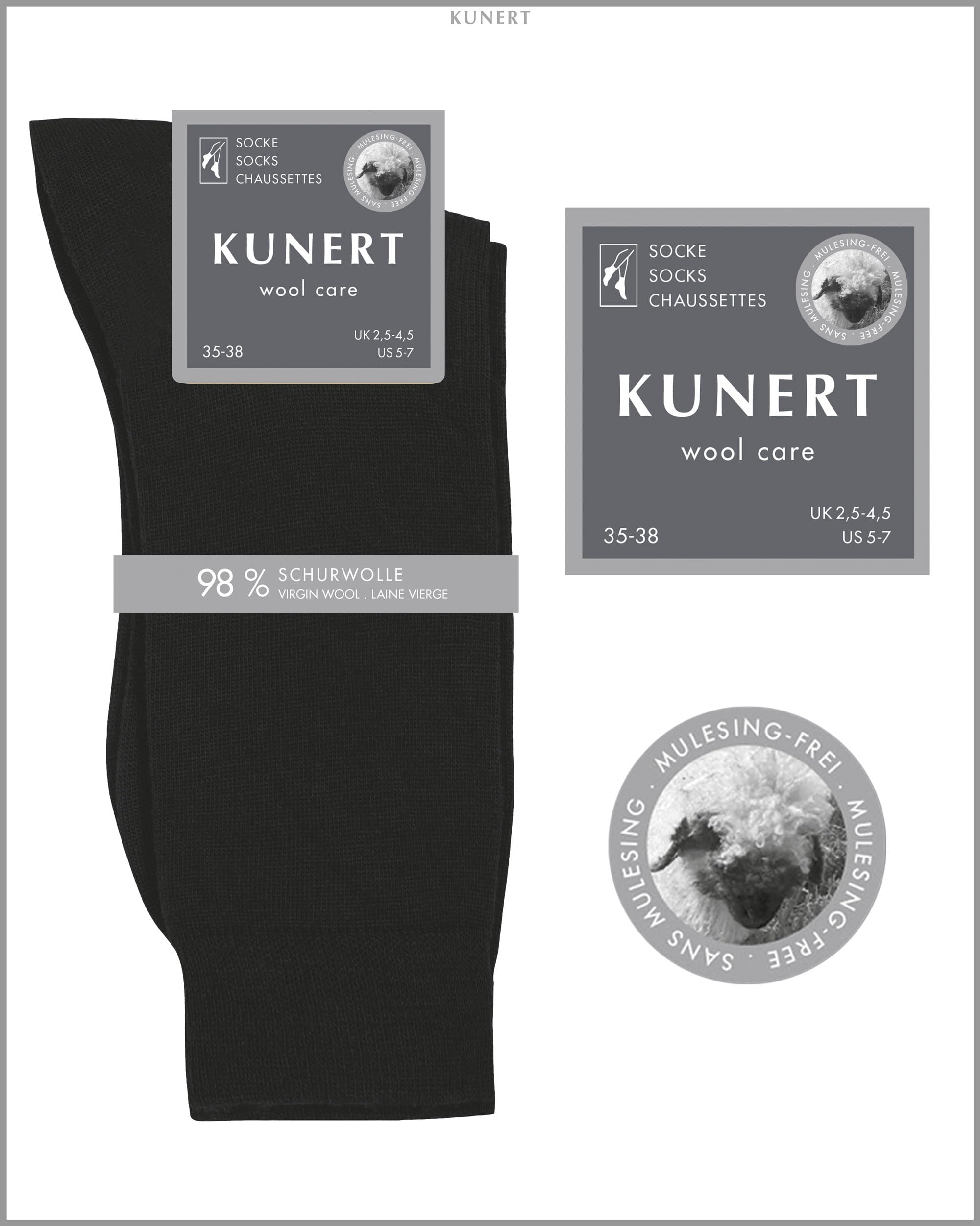 kunert-wool-care-socken-wolle-anthrazitmel-35-38 image 4