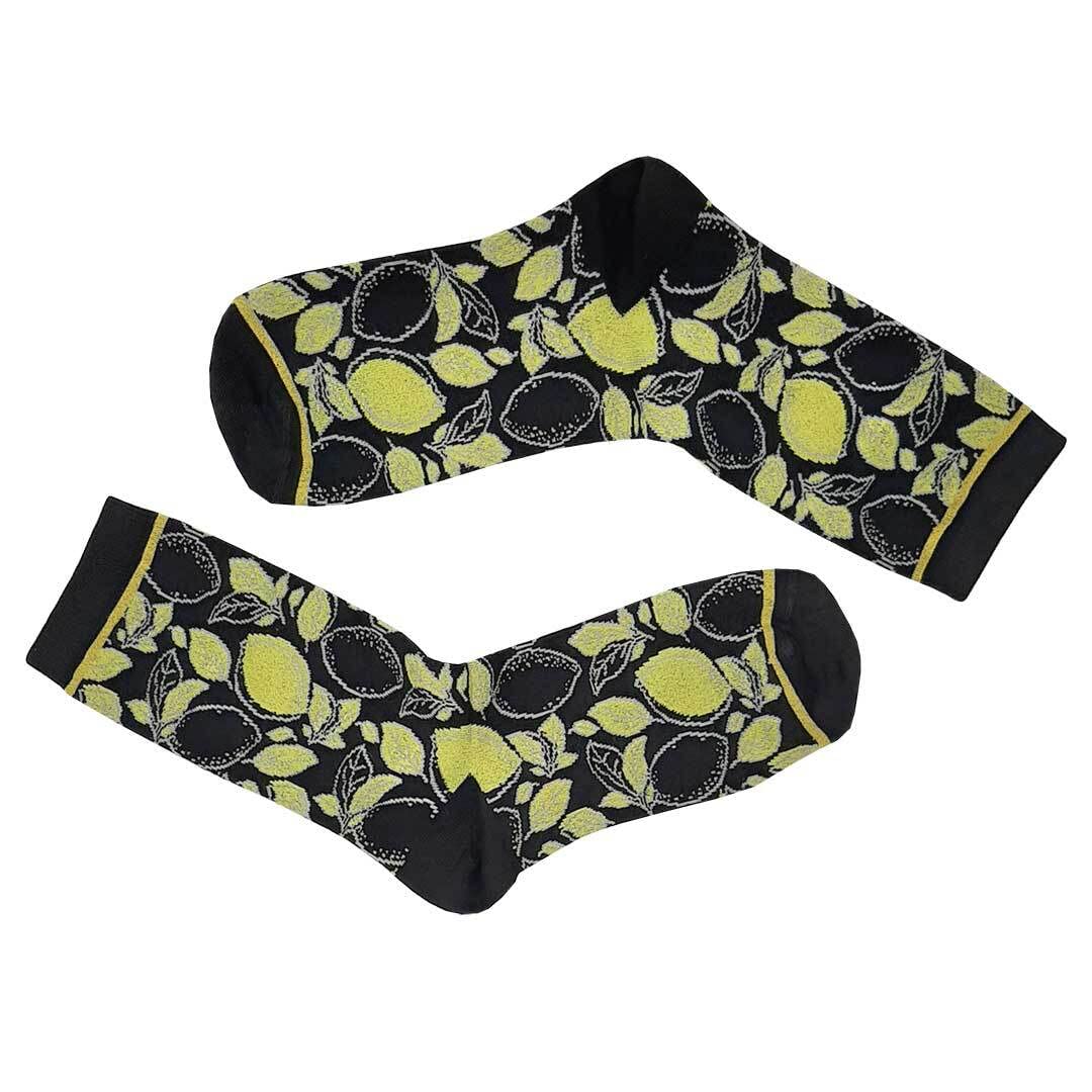 hudson-only-lemon-socke-35-38-schwarz-zitrone image 1