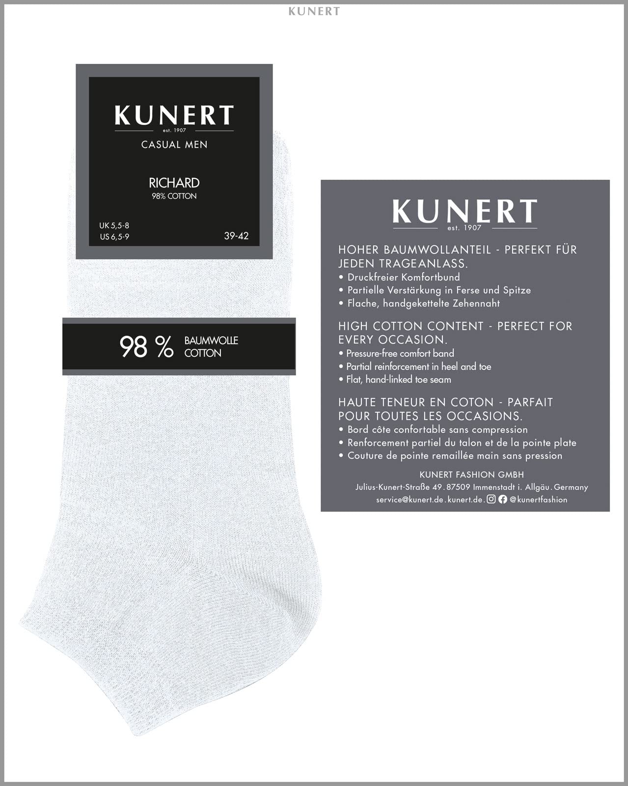 kunert-richard-sneaker-socken-brown-mel-39-42-weich image 4