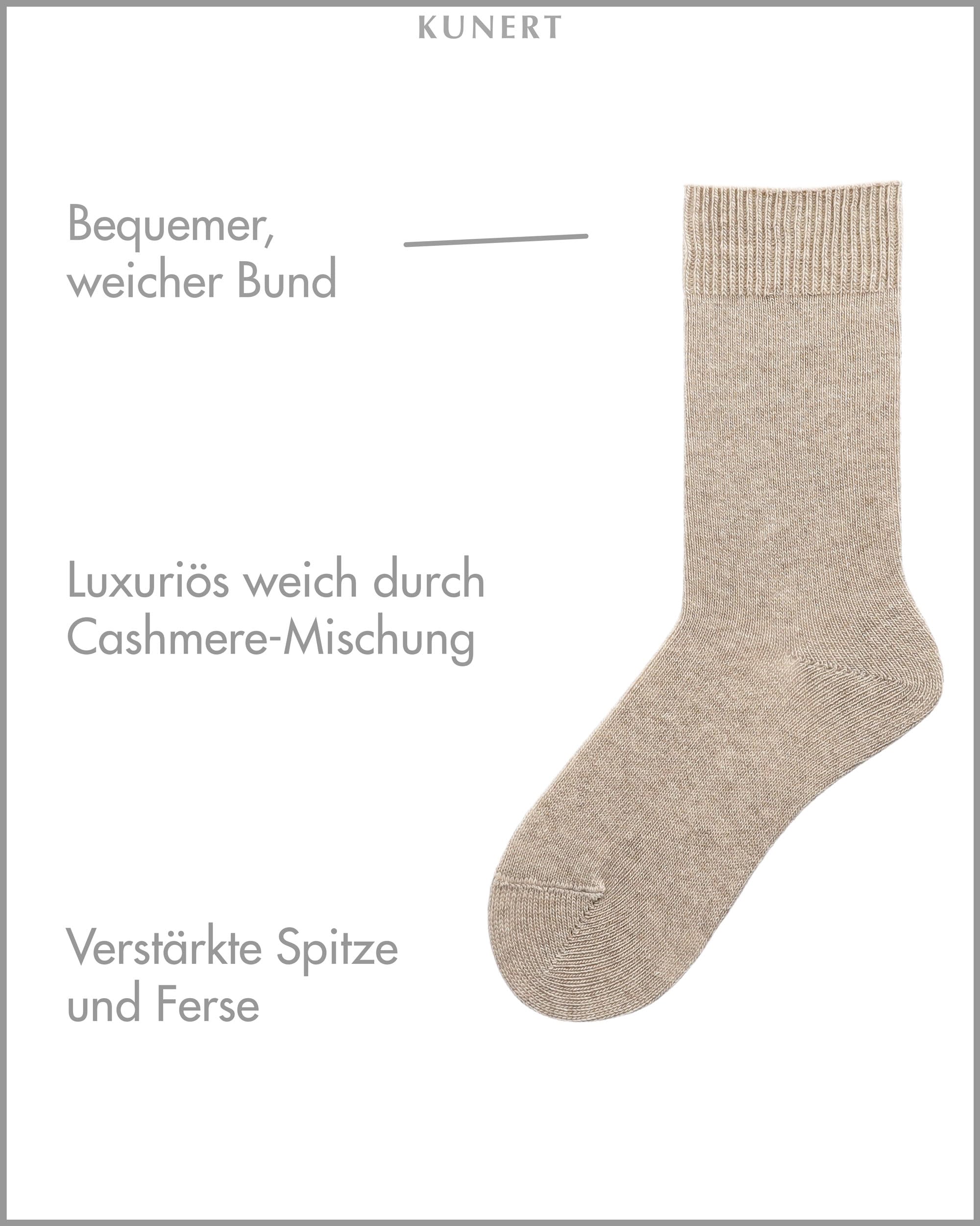 kunert-wool-care-cosy-cashmere-socken-35-38-beige-cashmere image 3