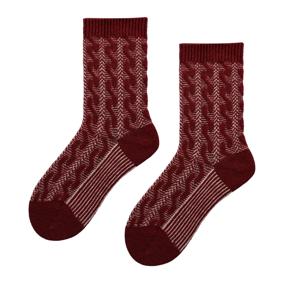 hudson-relax-cozy-cable-socken-rumba-red-1er-pack-glanz image 1