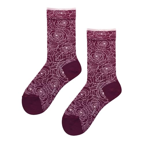 kunert-raffinesse-fantastic-rose-socken-grand-wine-blumenmuster image 6