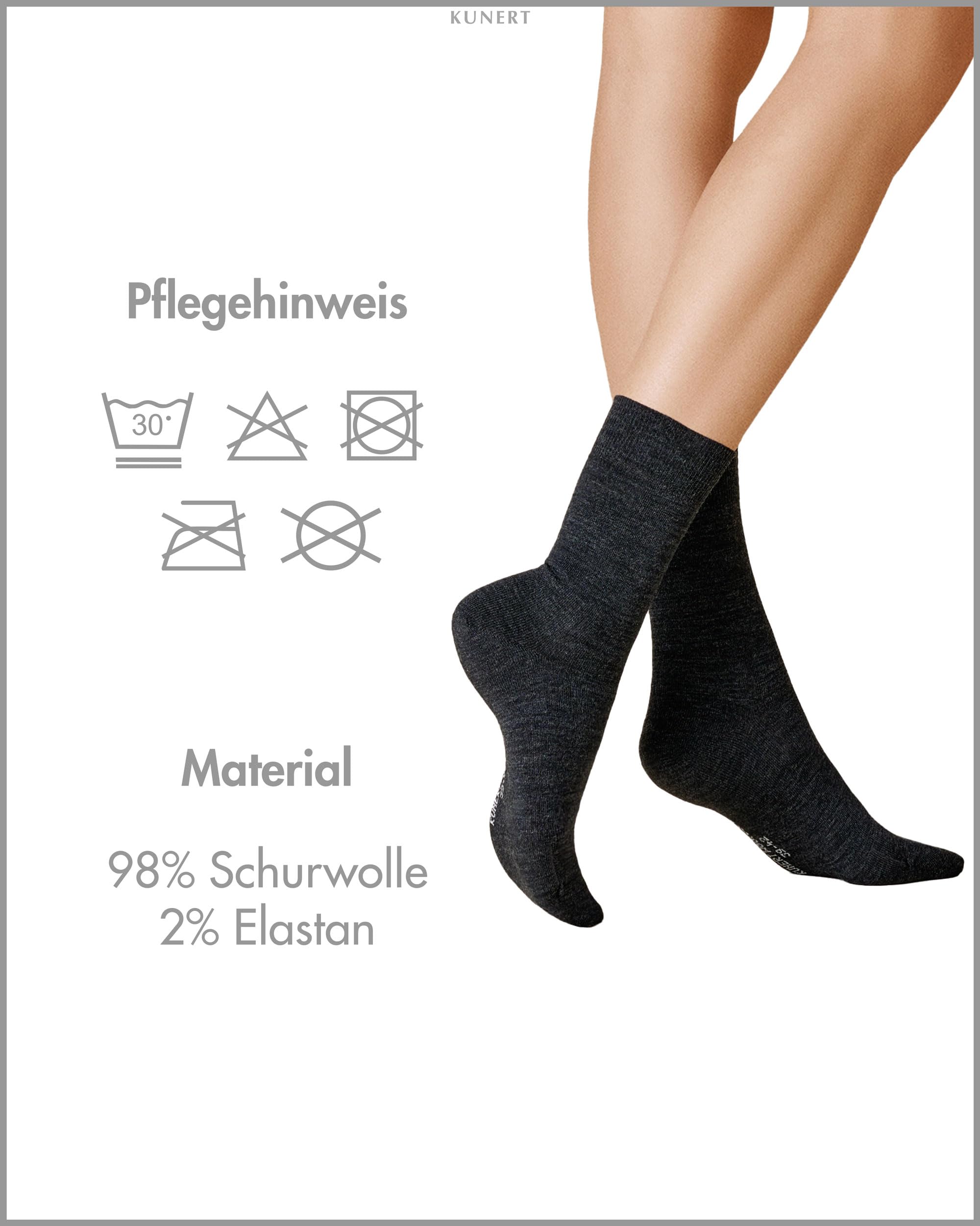 kunert-wool-care-socken-wolle-anthrazitmel-35-38 image 3