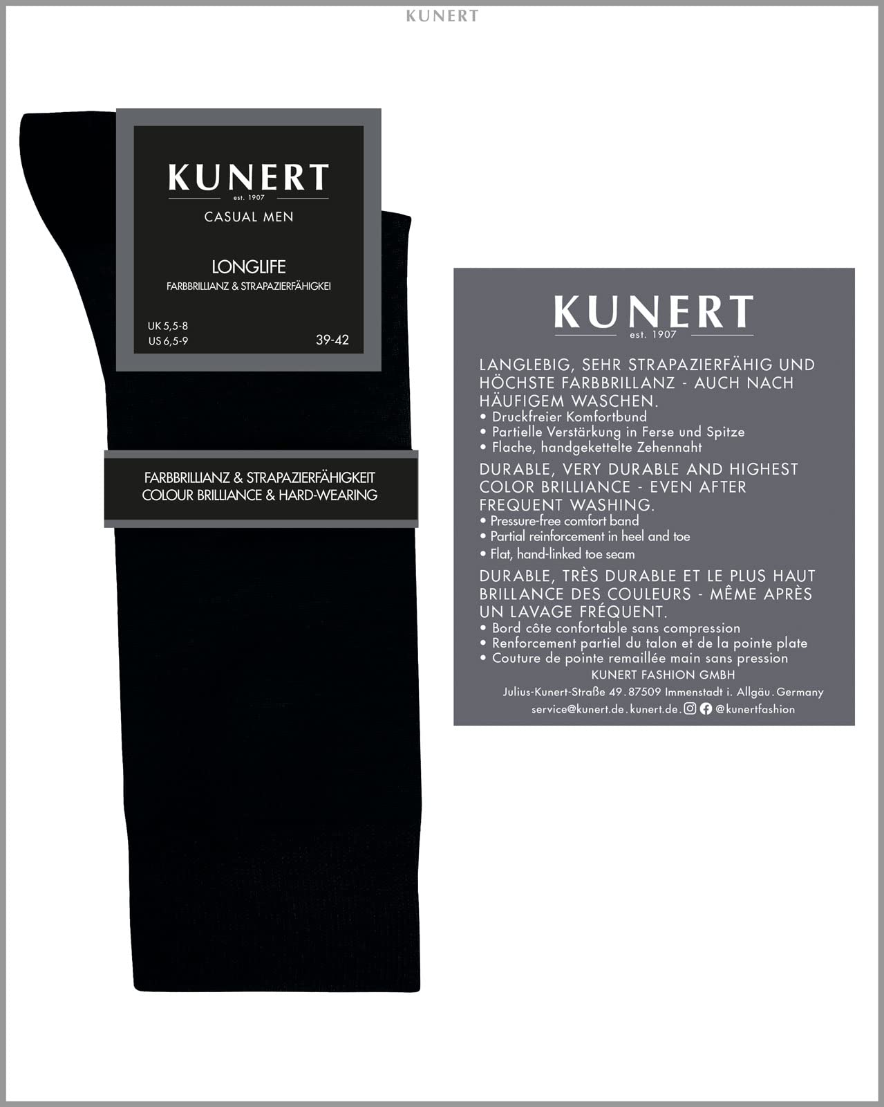 kunert-longlife-herren-socken-langlebig-black-43-46 image 4