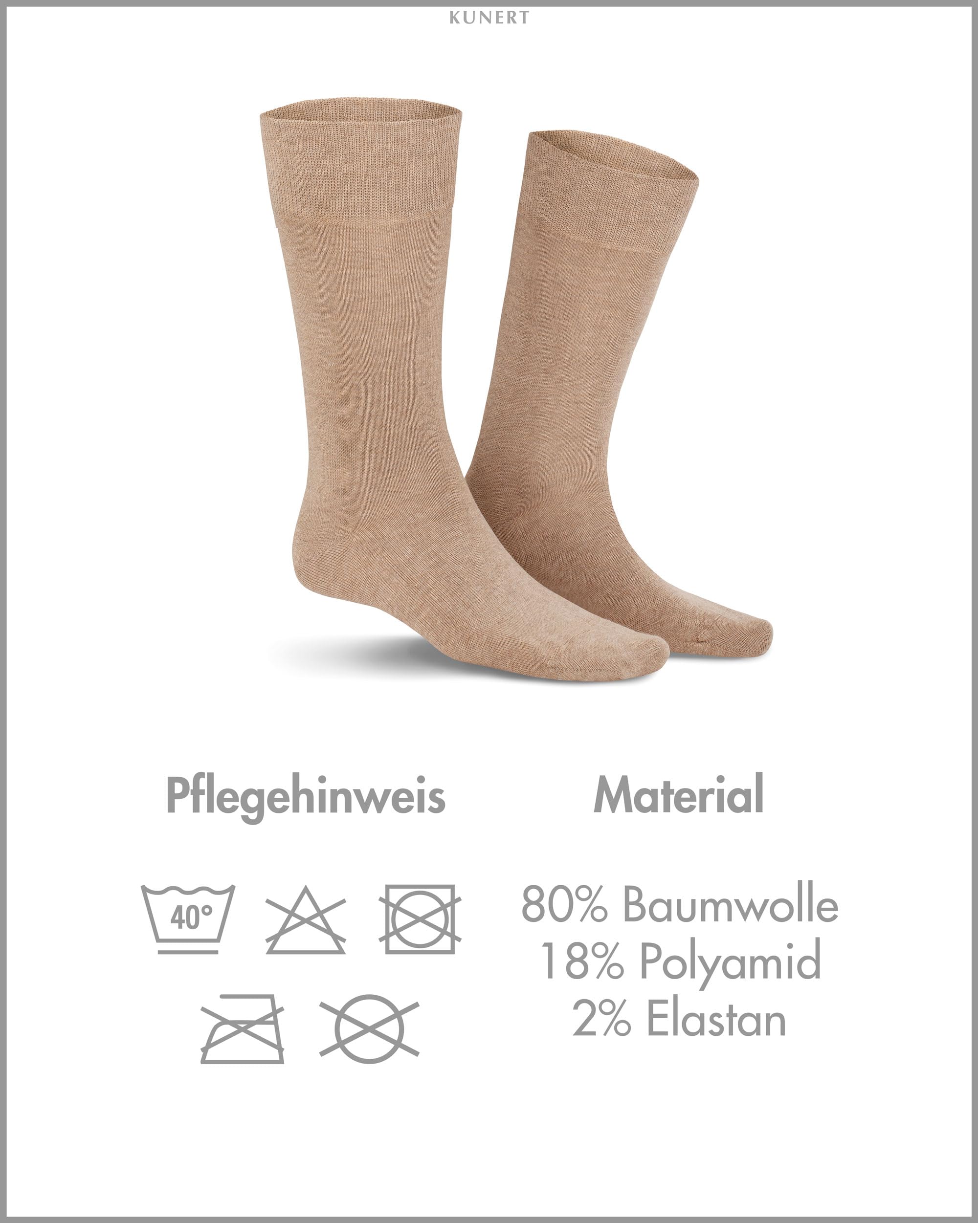 kunert-clark-herren-socken-beige-mel-2er-pack-baumwolle image 3