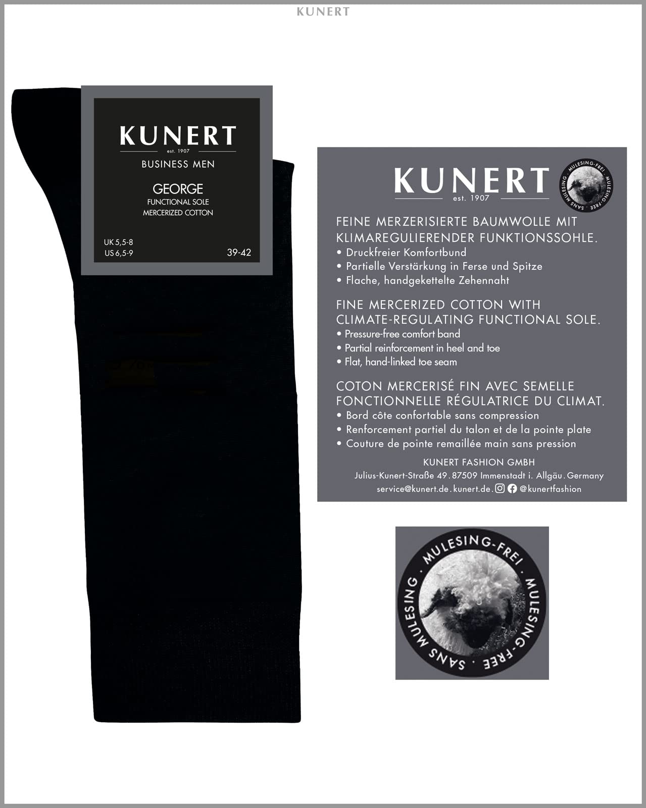 kunert-george-socken-herren-klimaregulierend-funktionssohle image 4