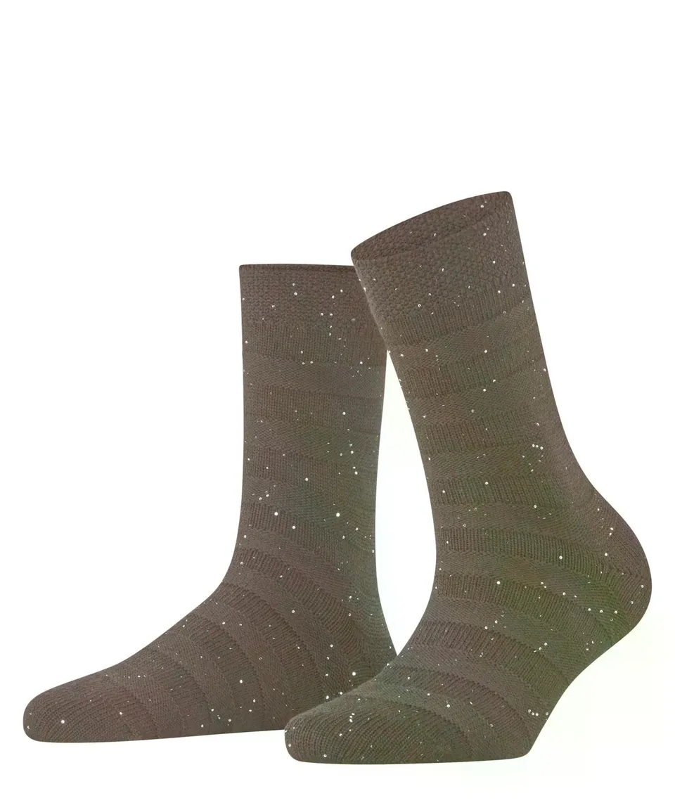 falke-family-sparkle-stripes-socken-braun-wolle-glitzer image 1