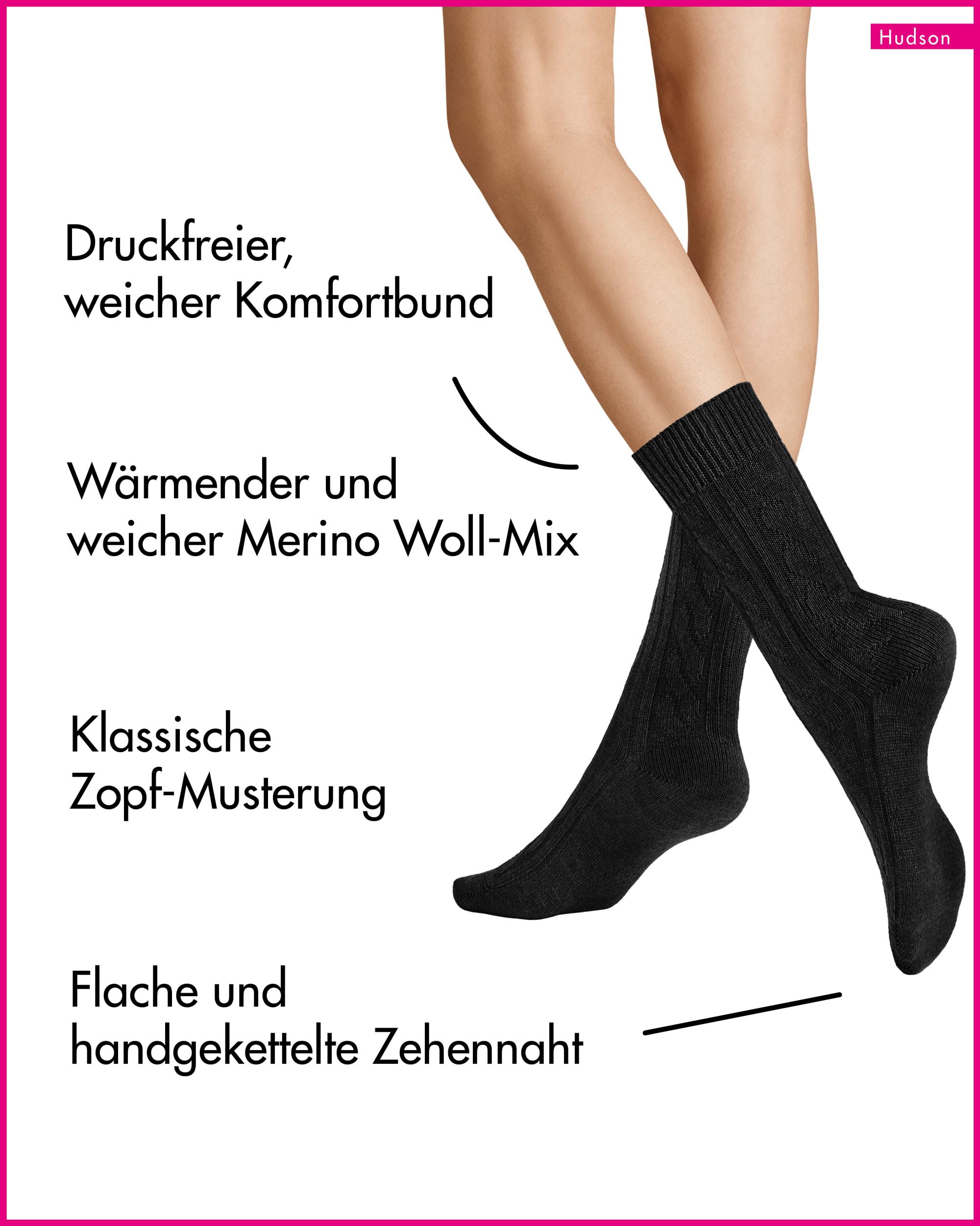 hudson-only-winter-plait-socken-zopfmuster-schwarz-39-42 image 3