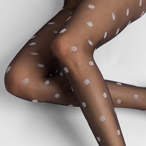 hudson-simply-daisy-strumpfhose-20-den-schwarz-blumenmuster image 7