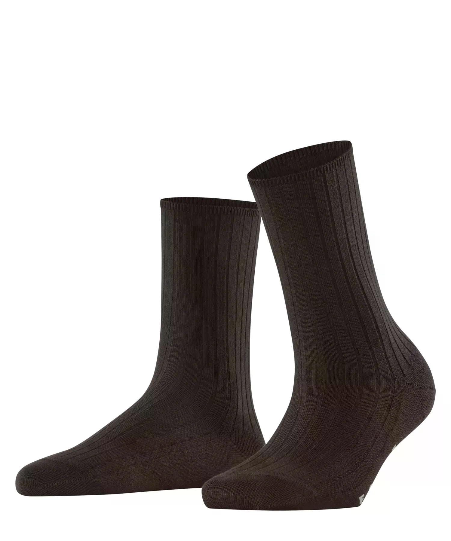 falke-cotton-rib-socken-dark-brown-5233-gr-39-42-baumwolle image 1