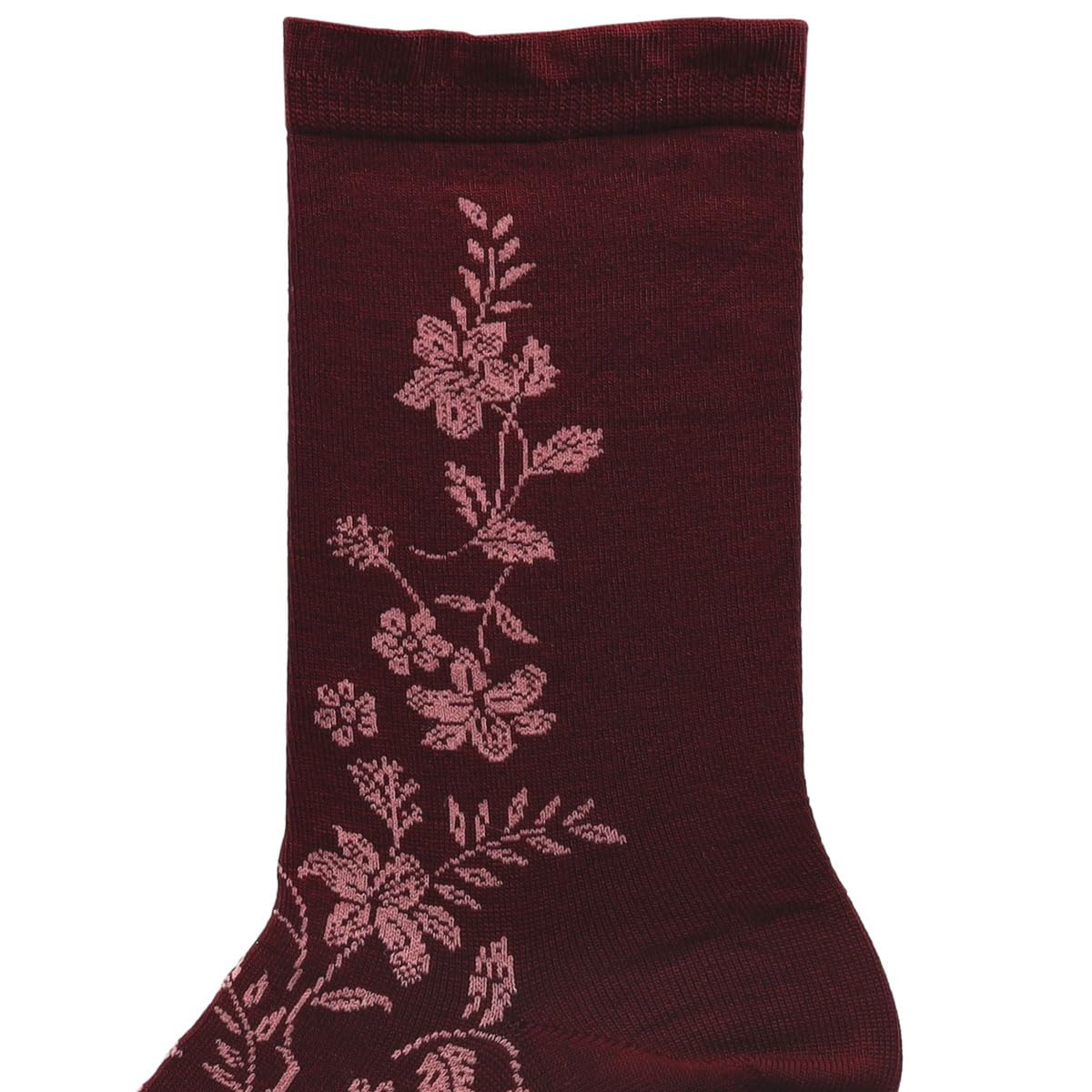 kunert-magical-flower-socken-bordeaux-35-38-blumenmuster image 2
