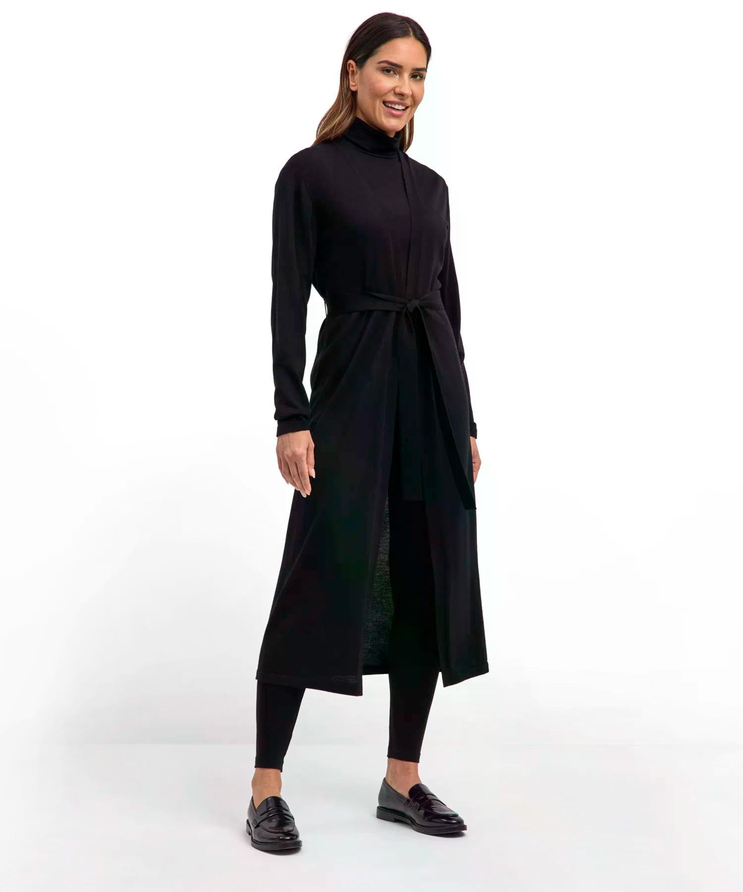 falke-favorites-x-fine-long-strickjacke-schwarz-merinowolle image 2