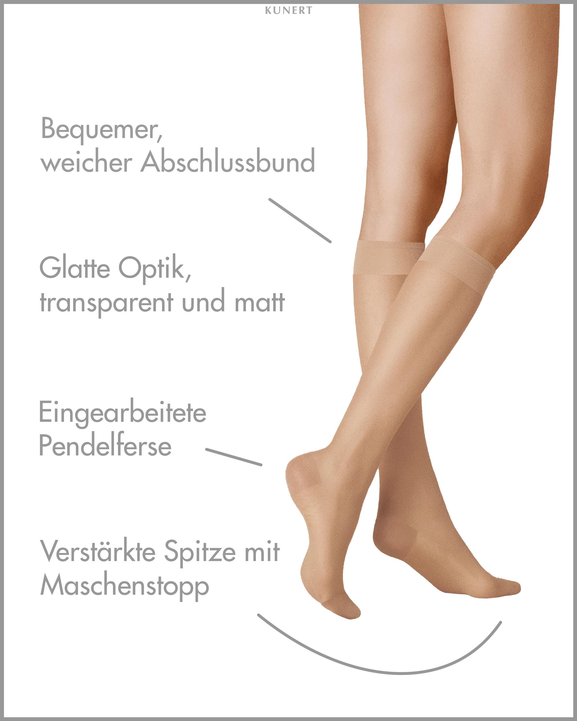 kunert-glatt-softig-20-damen-kniestr-mpfe-teint-39-42-20-den image 2