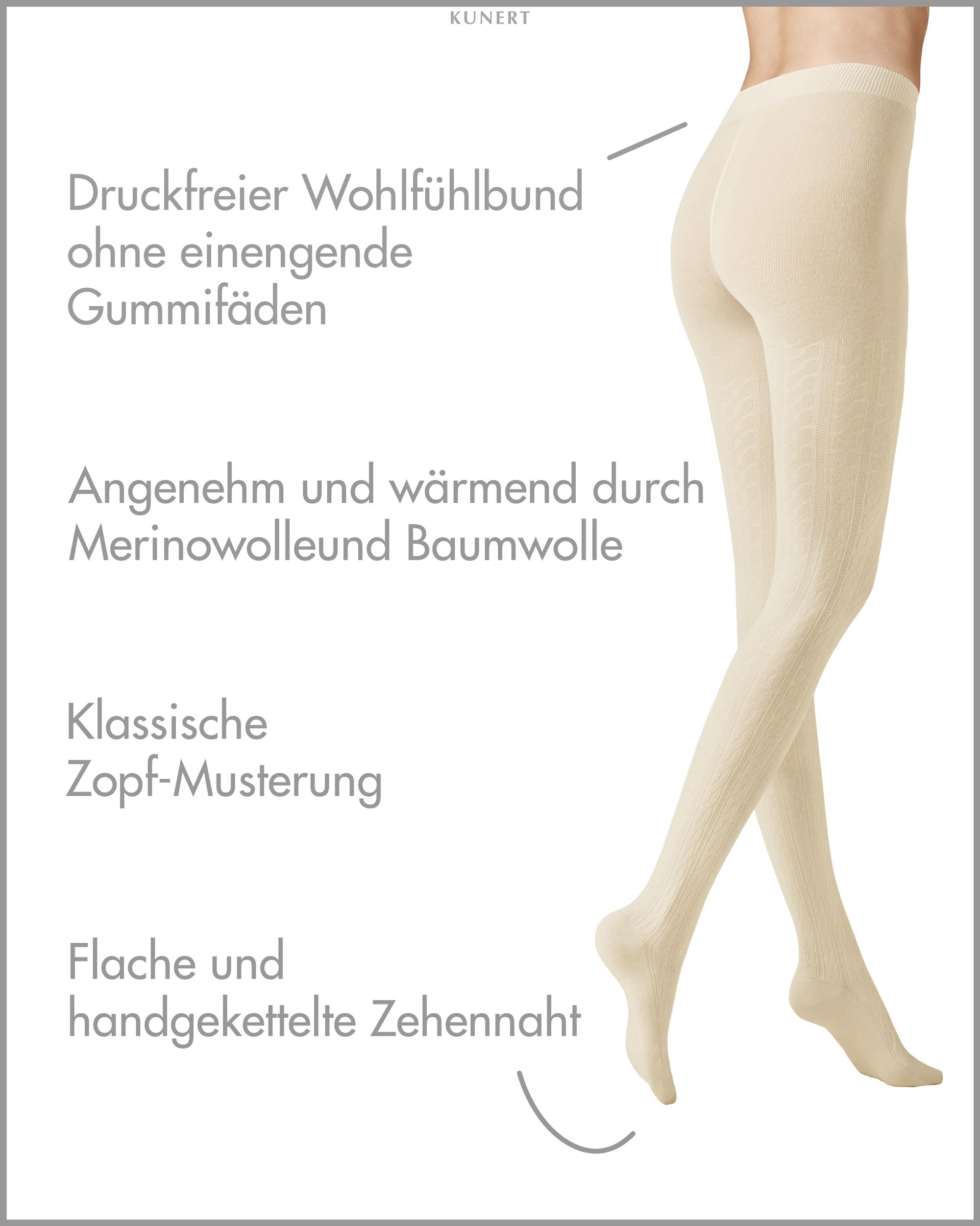 kunert-wool-care-winter-dreams-strumpfhose-zopf-schwarz image 2