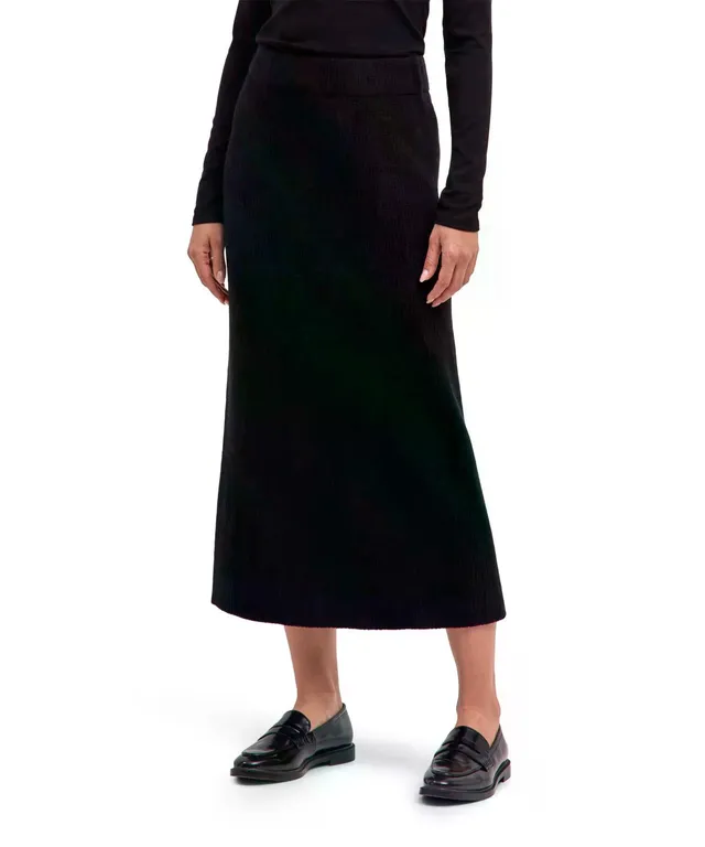 falke-selection-ribbed-midi-rock-schwarz-lammwolle image 1