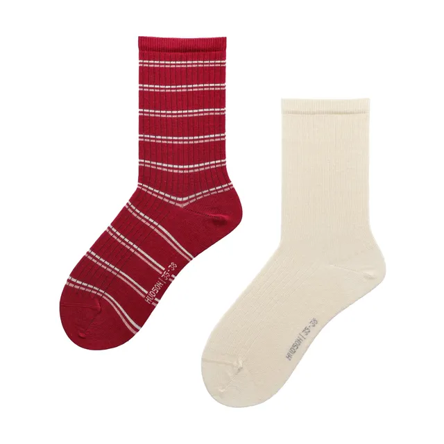 hudson-only-playful-rib-damensocken-rot-2er-pack-35-38 image 1