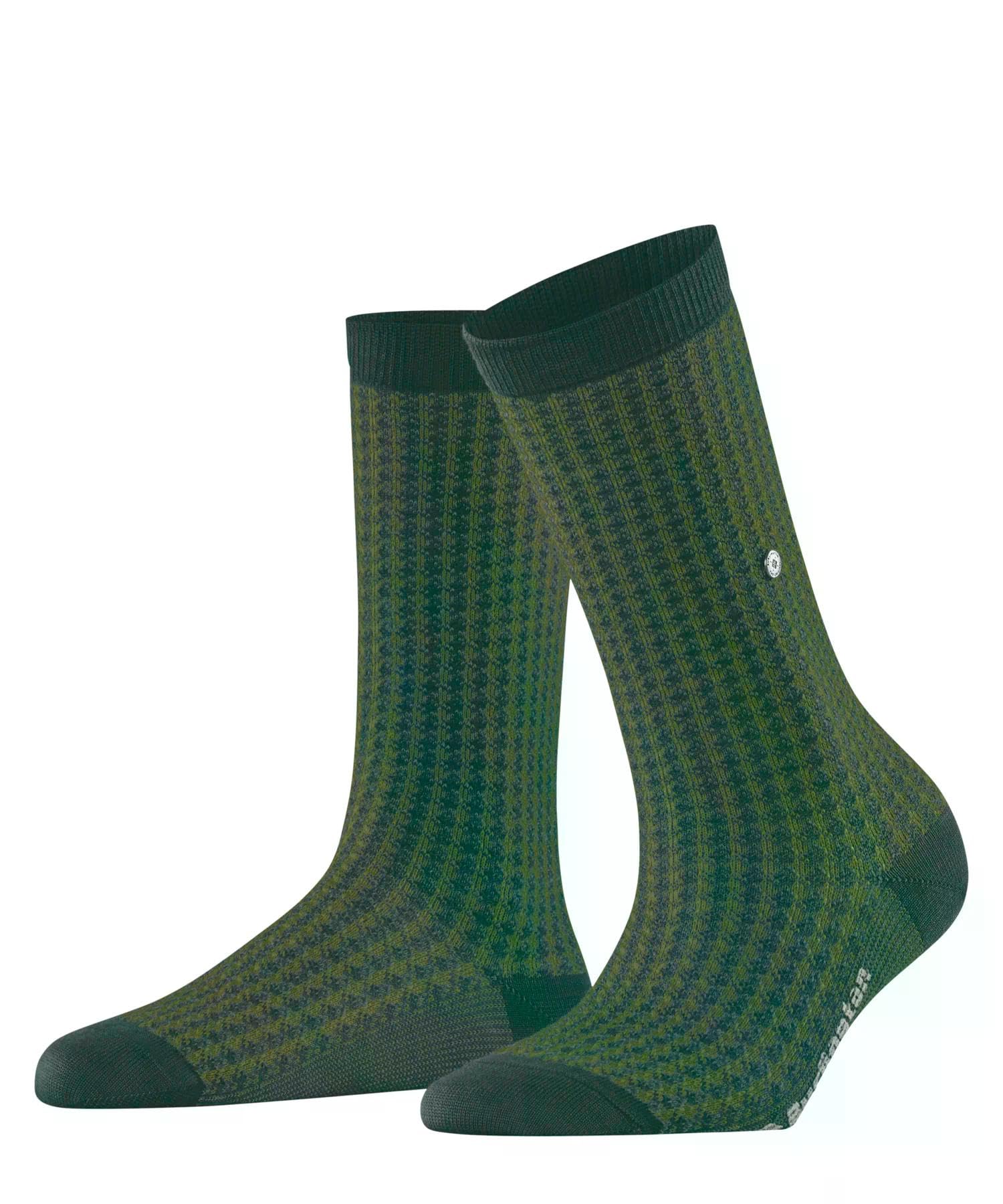 burlington-pepita-socken-gr-n-forest-baumwollmischung-damen image 1