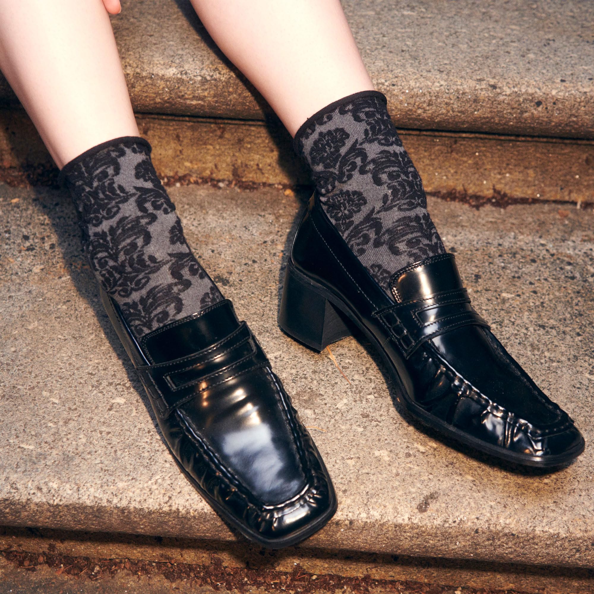 kunert-raffinesse-floral-citynight-socken-schwarz-39-42-ornamental image 3