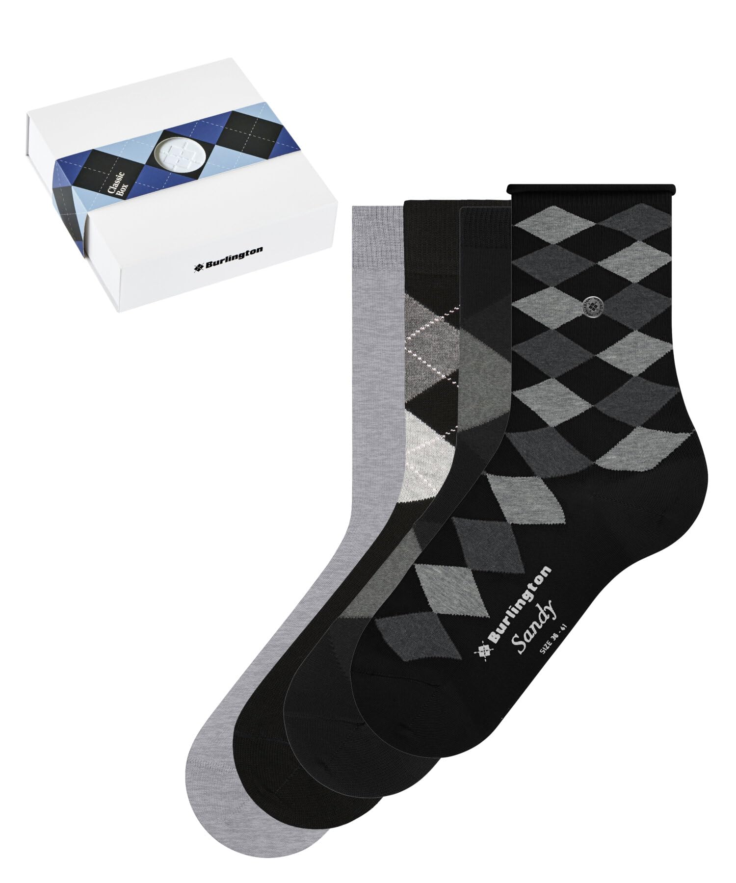 burlington-classic-box-damen-socken-grau-4-paar-bio-baumwolle image 1