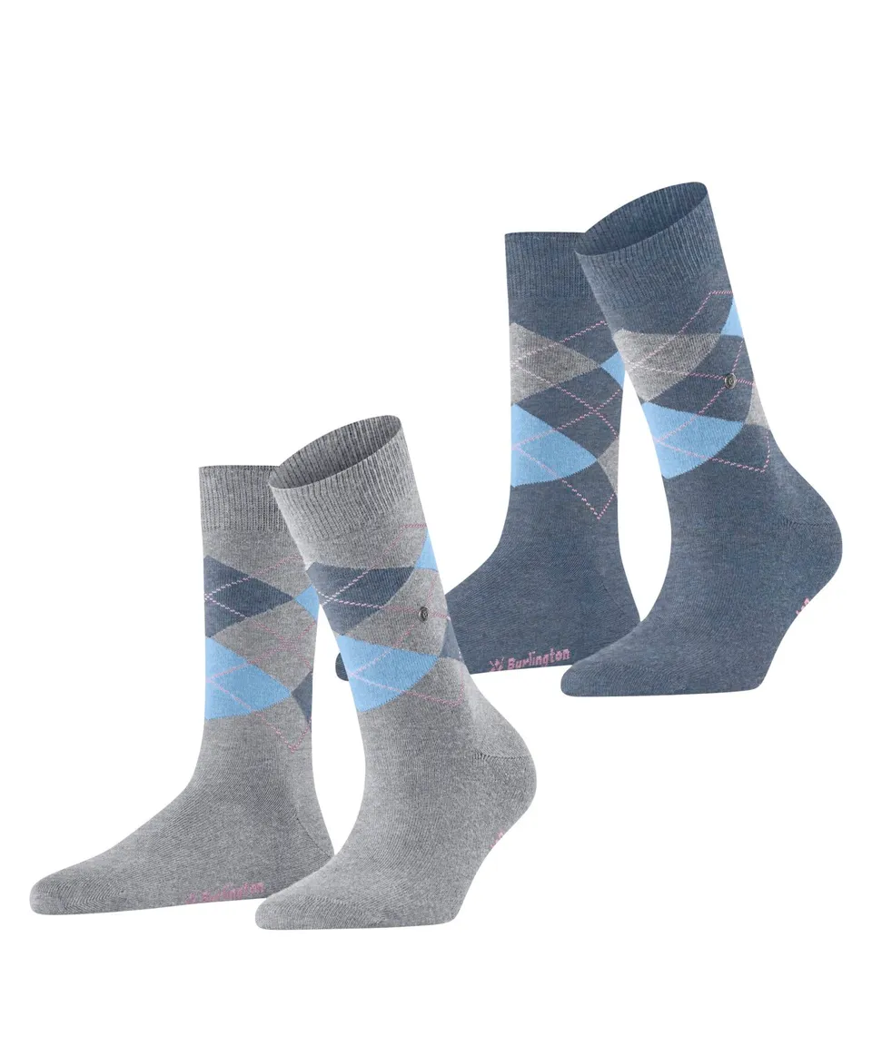 burlington-everyday-argyle-socken-arctic-melange-grau image 1