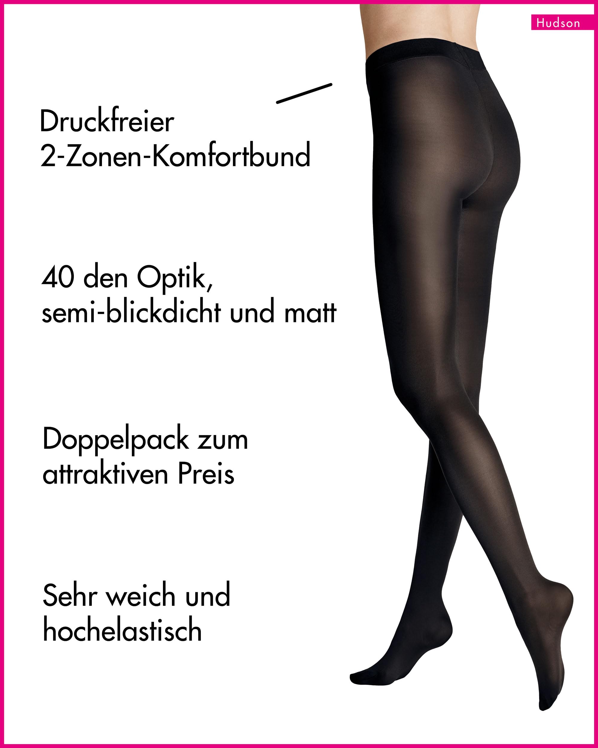 hudson-simply-40-strumpfhose-40-den-matt-2er-pack-schwarz image 2