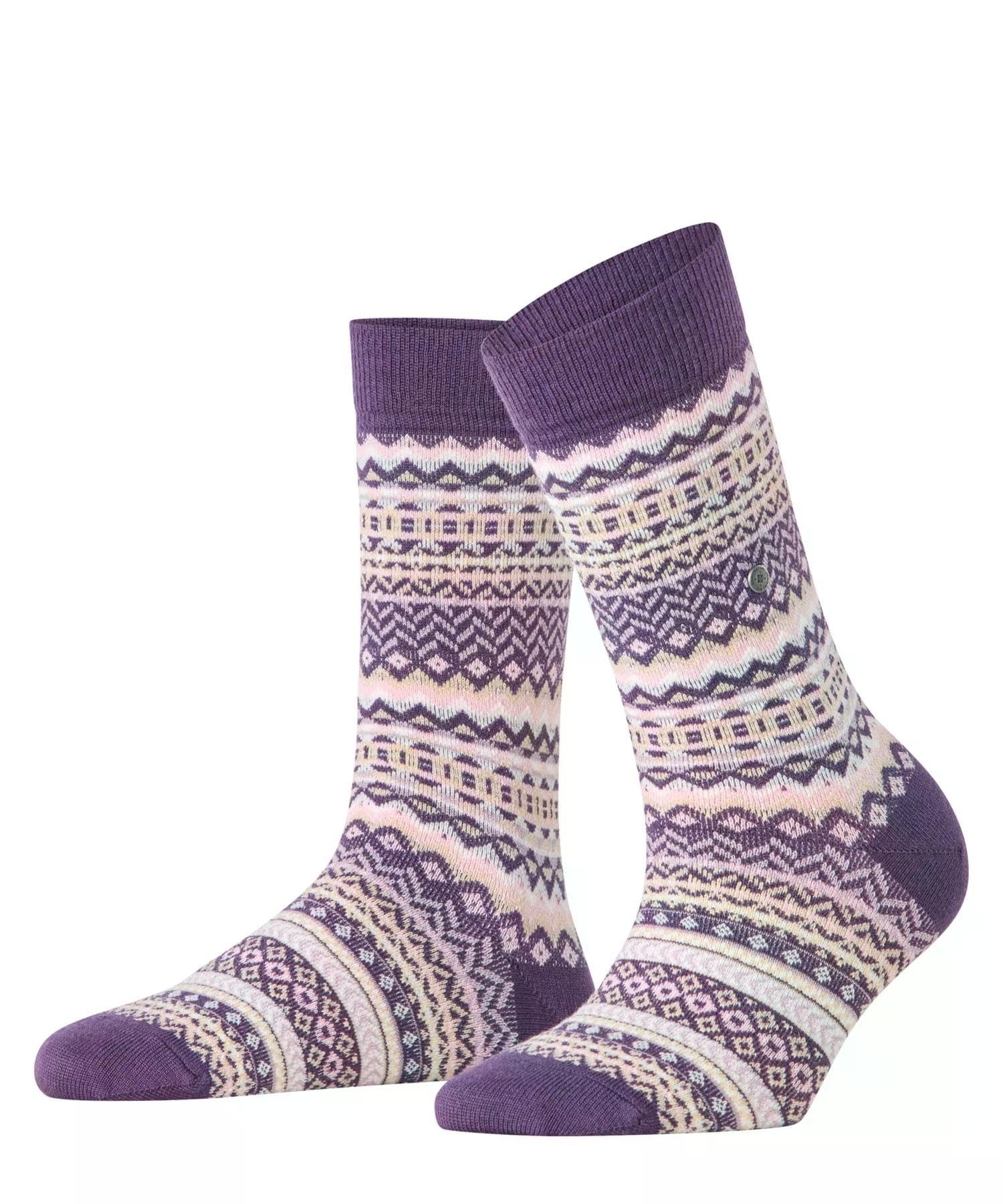 burlington-fair-isle-socken-damen-wolle-rot-wineberry image 1