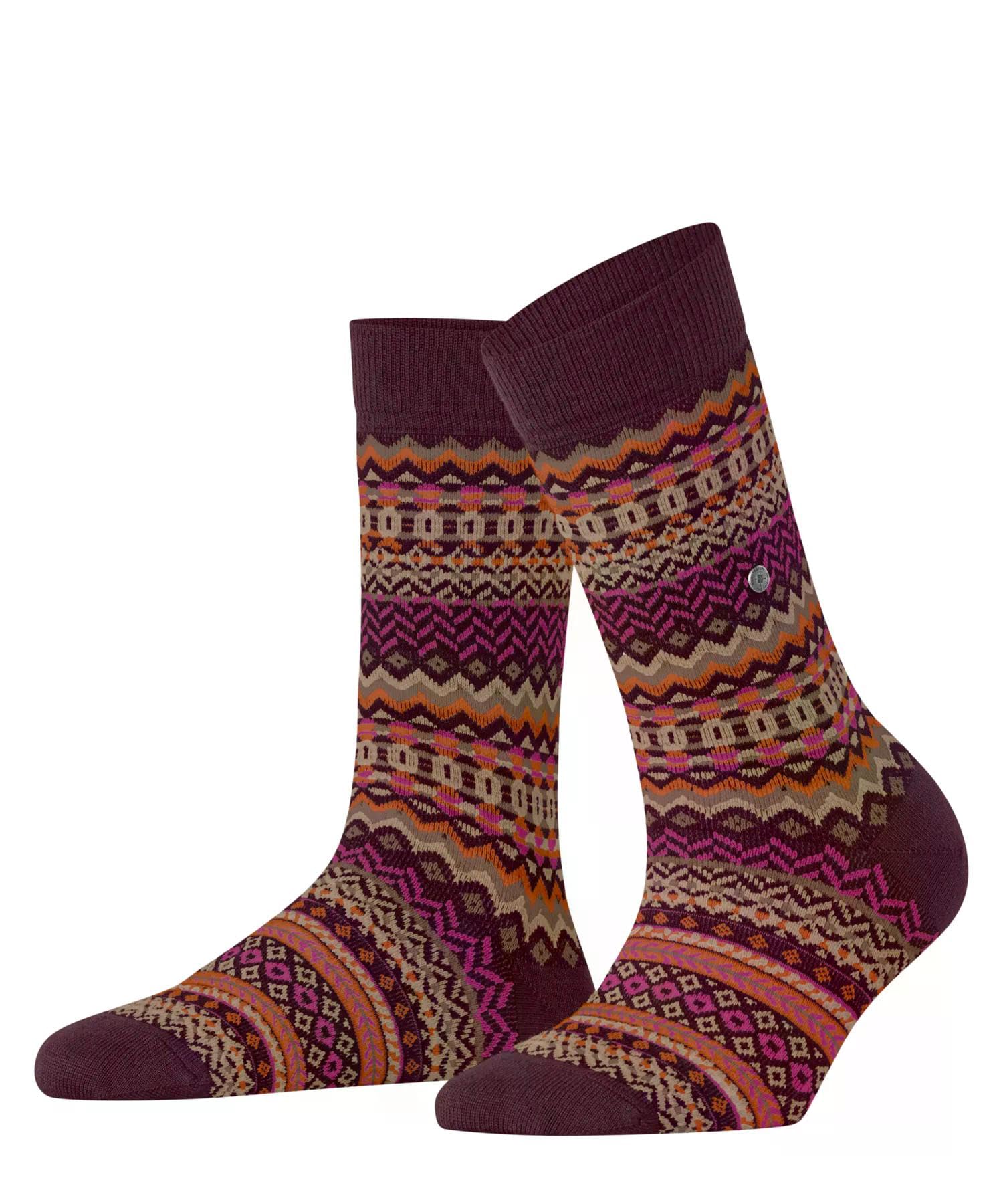 burlington-fair-isle-socken-damen-wolle-rot-wineberry image 8