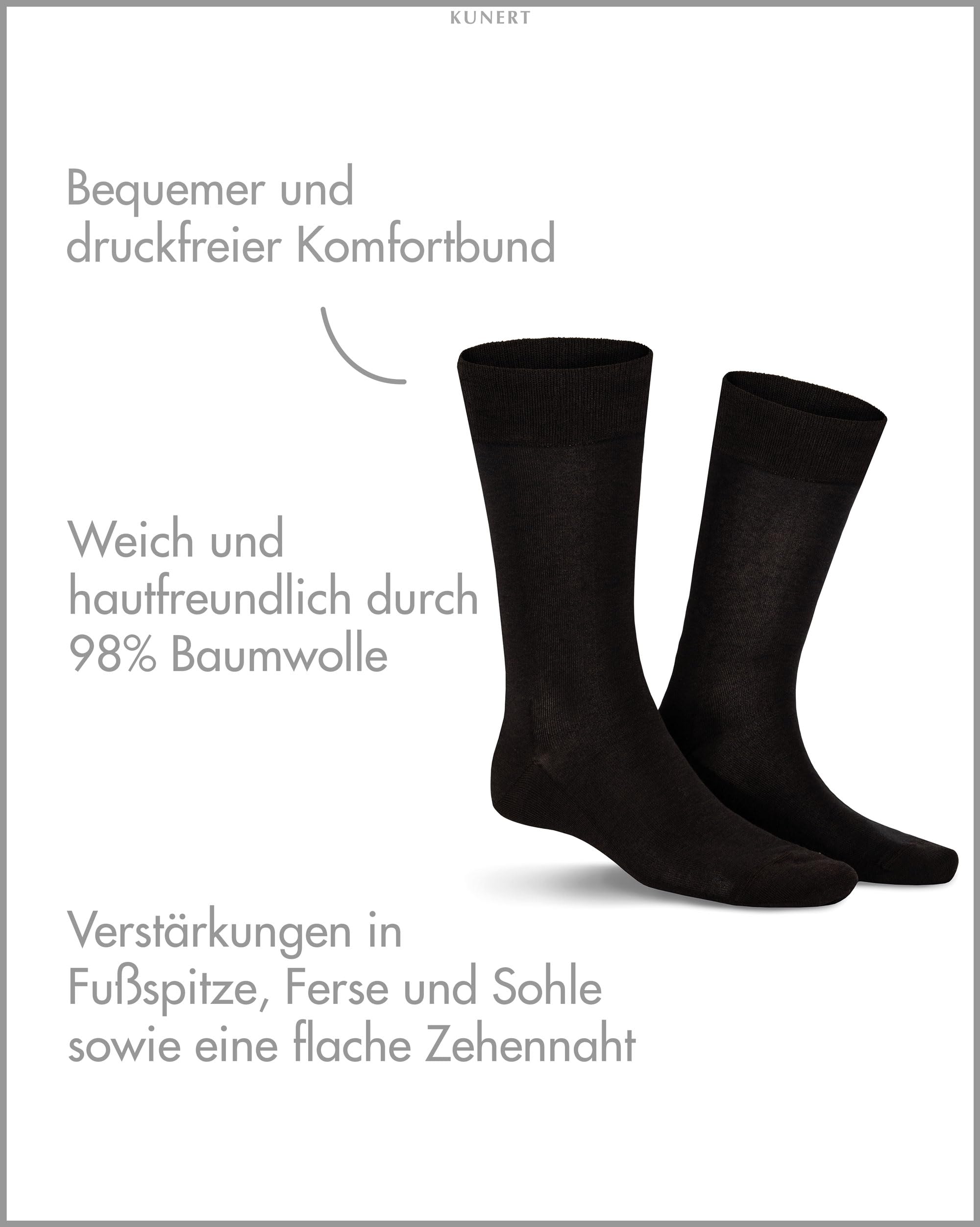 kunert-clark-herren-socken-baumwolle-druckfrei-schwarz image 2