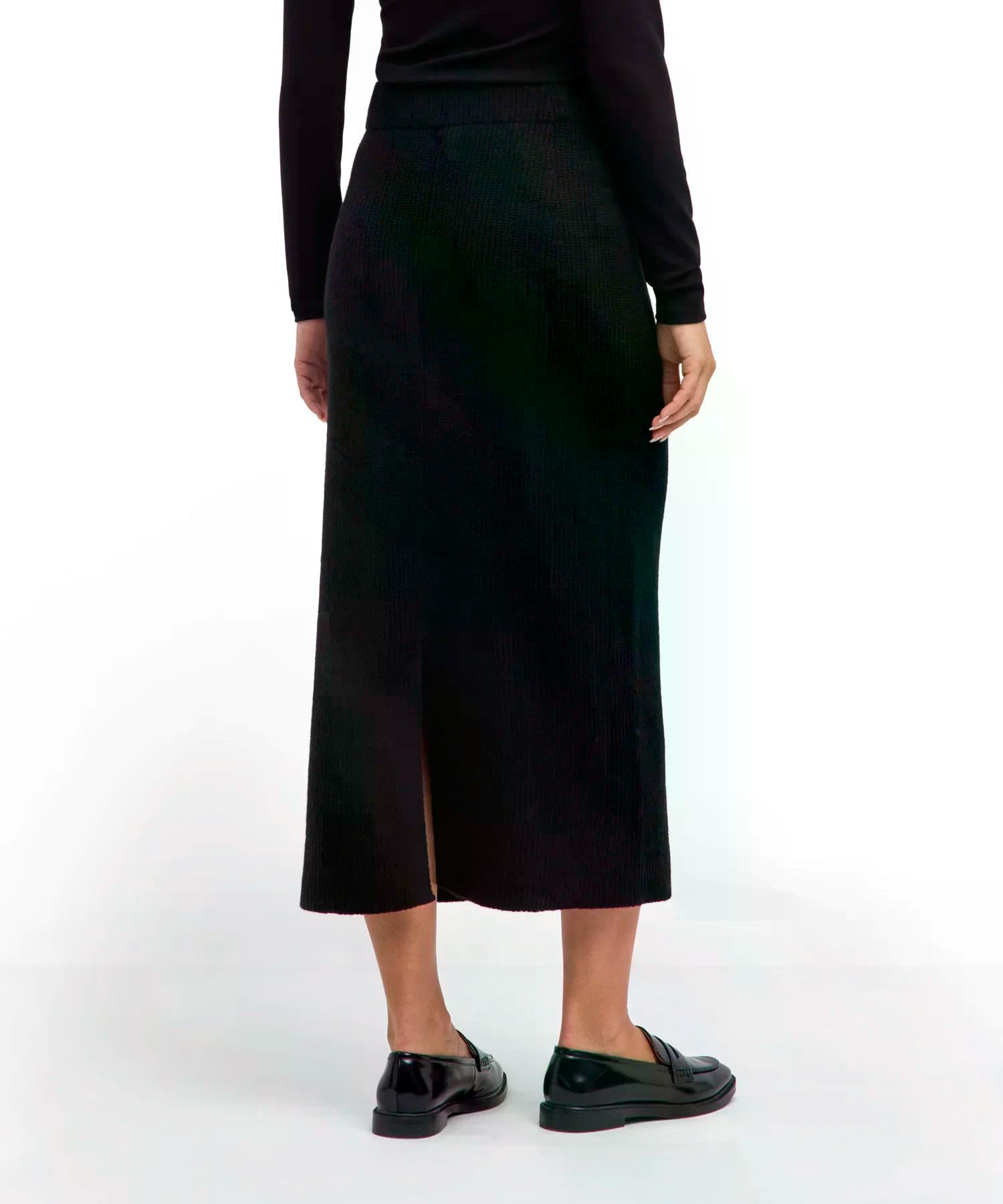 falke-selection-ribbed-midi-rock-schwarz-lammwolle image 2