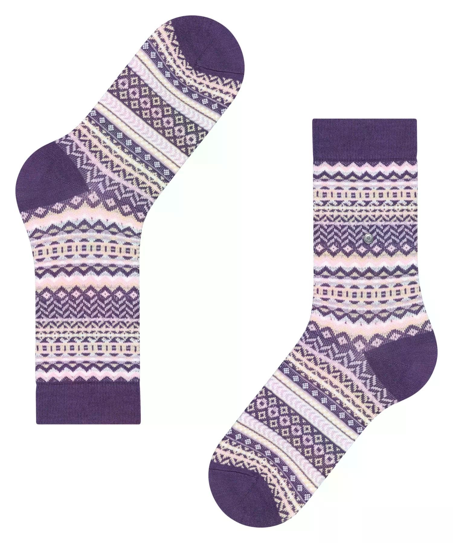 burlington-fair-isle-socken-damen-wolle-rot-wineberry image 6