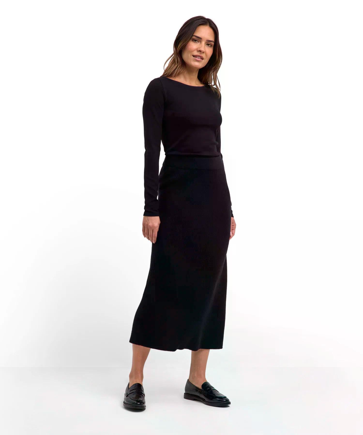 falke-selection-ribbed-midi-rock-schwarz-lammwolle image 3